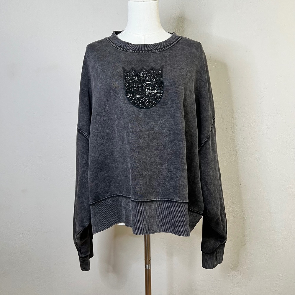 Sacramento Kings Pro Standard Sweatshirt Women Size XL Washed Black New NBA Logo